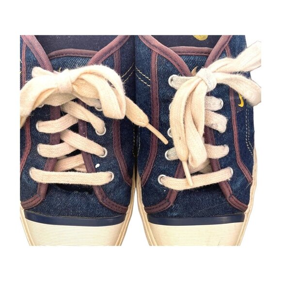 Vintage Nike Denim Sneakers With Cream Laces & Brown Trim - Casual Retro Style 9 - Picture 7 of 12